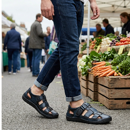 Franz | Geschlossene Herren-Sandalen mit Klettverschluss