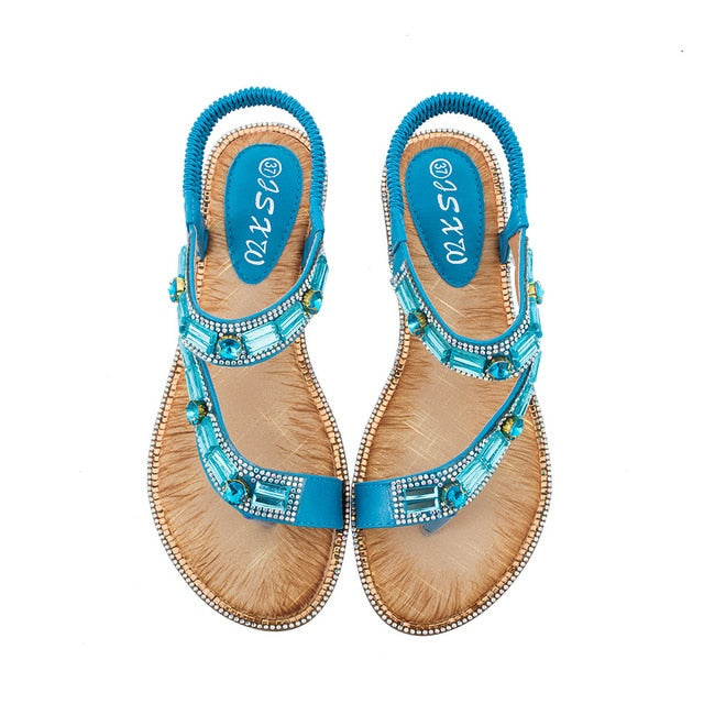 Katrina | T-Strap Sandals with Diamante