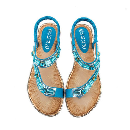 Katrina | T-Strap Sandals with Diamante
