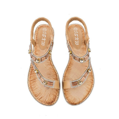 Katrina | T-Strap Sandals with Diamante