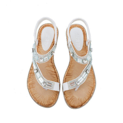 Katrina | T-Strap Sandals with Diamante