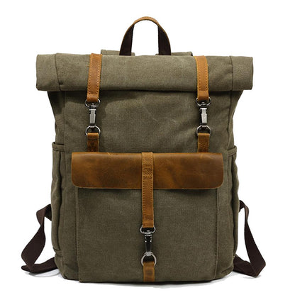 Sydney cotton canvas backpack in Army Green — Beverley Lane