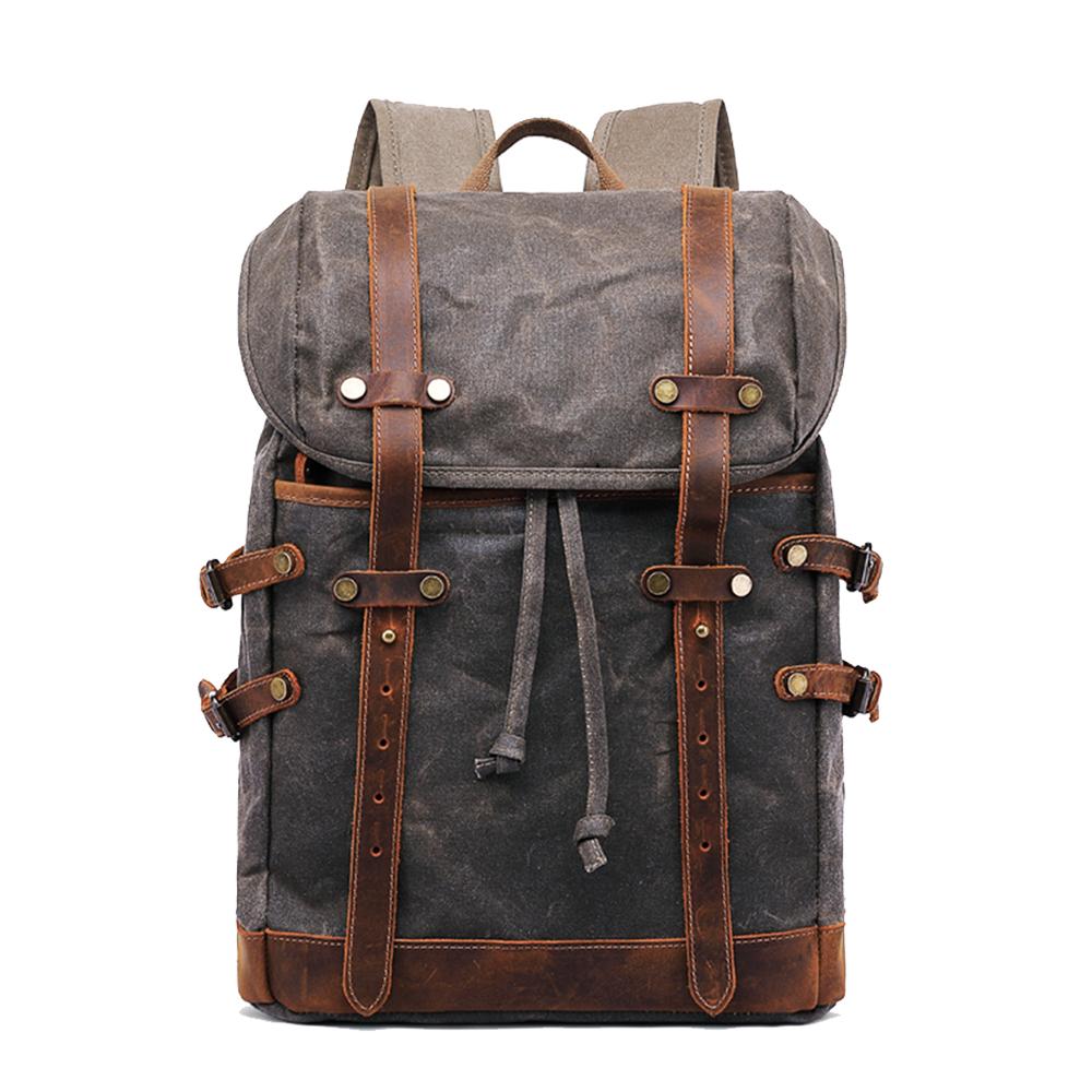 Wanaka waxed canvas backpack in Light Grey — Beverley Lane