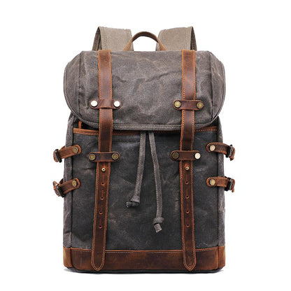 Wanaka waxed canvas backpack in Light Grey — Beverley Lane