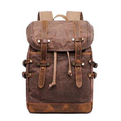 Wanaka waxed canvas backpack in Coffee Brown — Beverley Lane