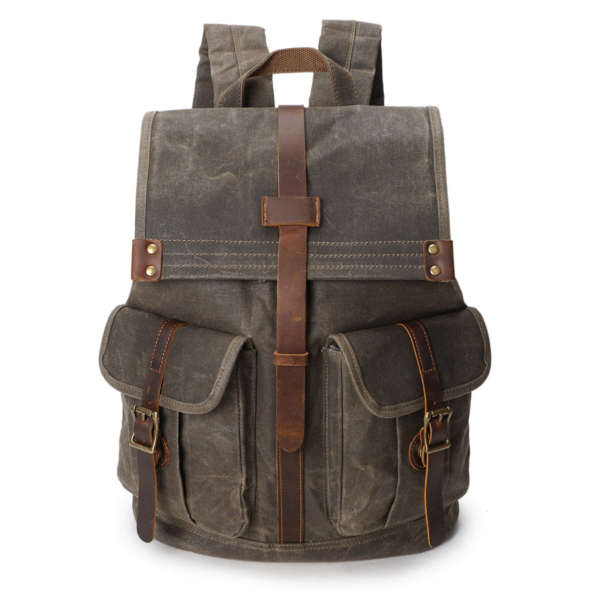 Perth waxed canvas backpack in Army Green — Beverley Lane