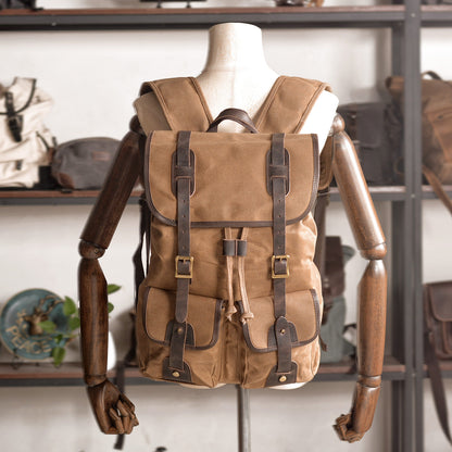 Taupo waxed canvas backpack — Beverley Lane