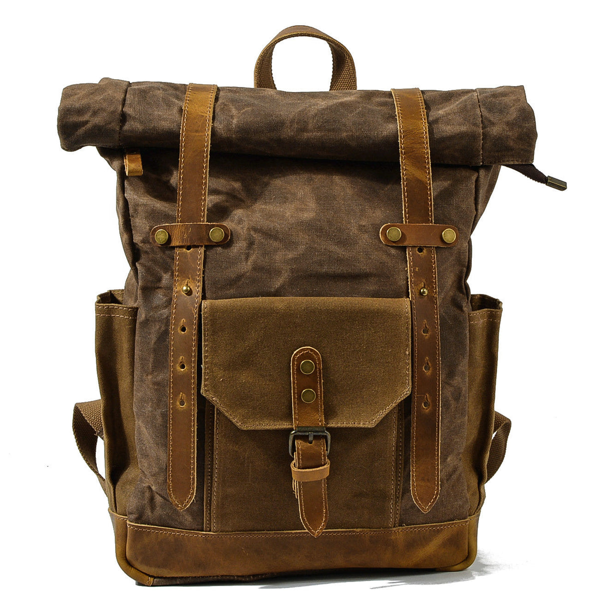 Daylesford waxed canvas rolltop backpack in Coffee — Beverley Lane