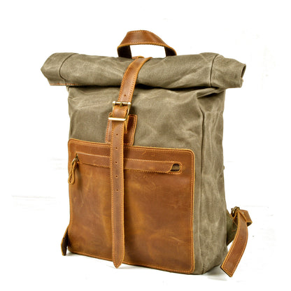 Adelaide waxed canvas rolltop backpack — Beverley Lane
