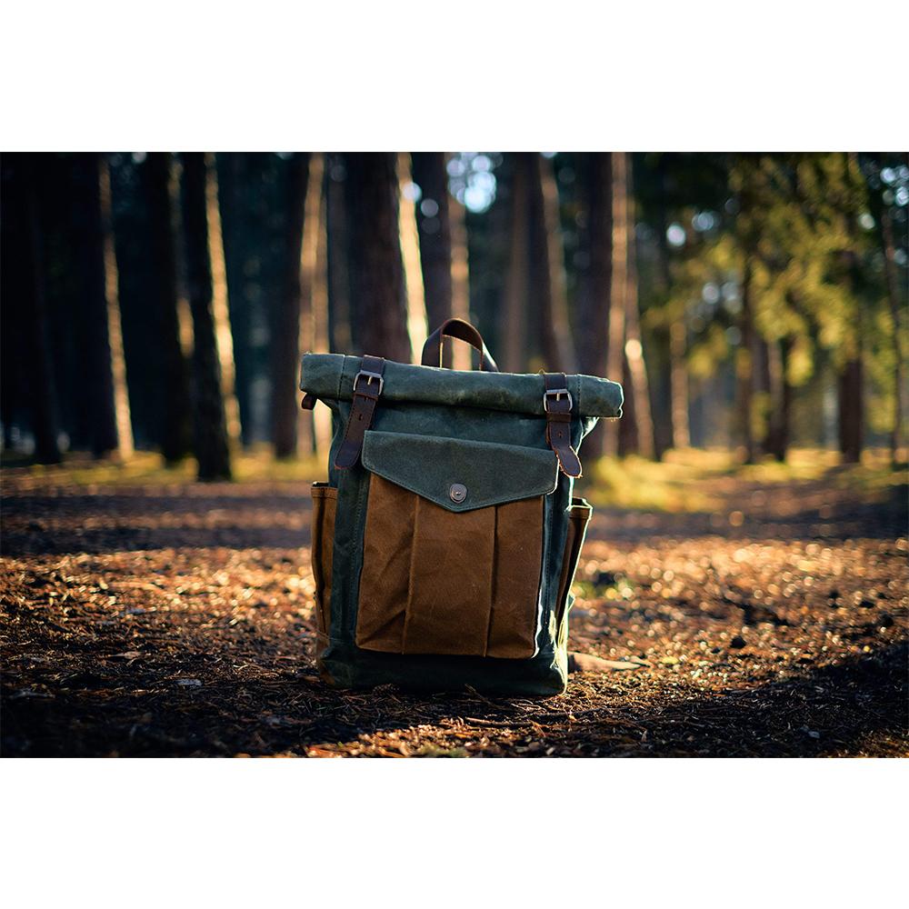 Wellington waxed canvas rolltop backpack — Beverley Lane
