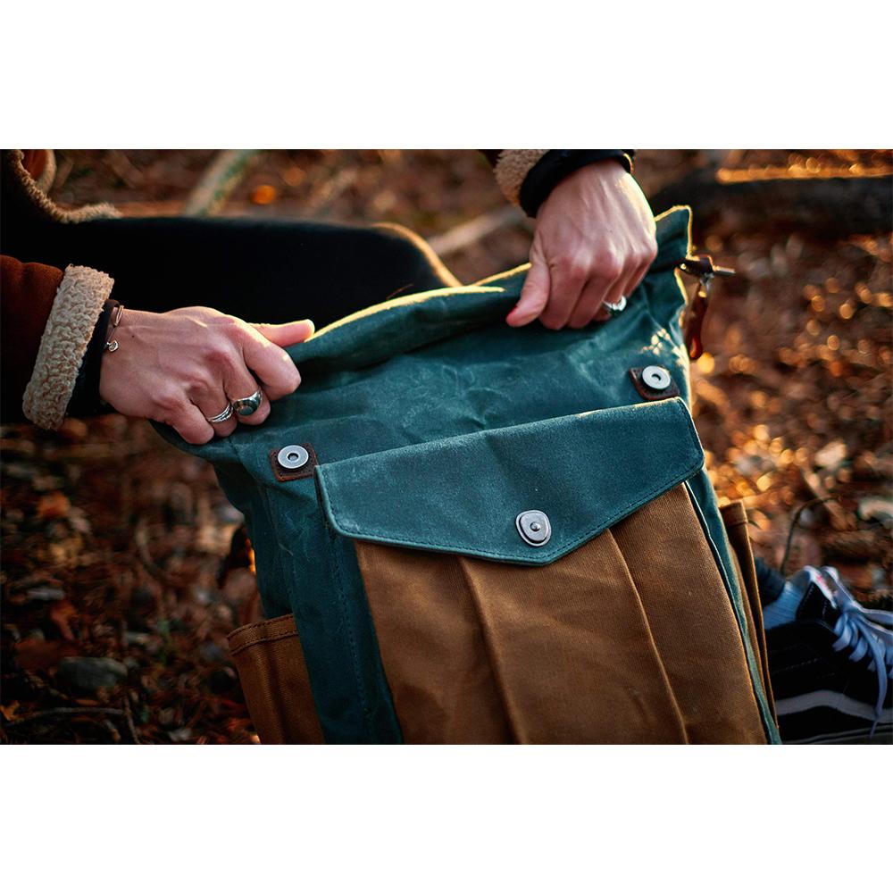 Wellington waxed canvas rolltop backpack — Beverley Lane