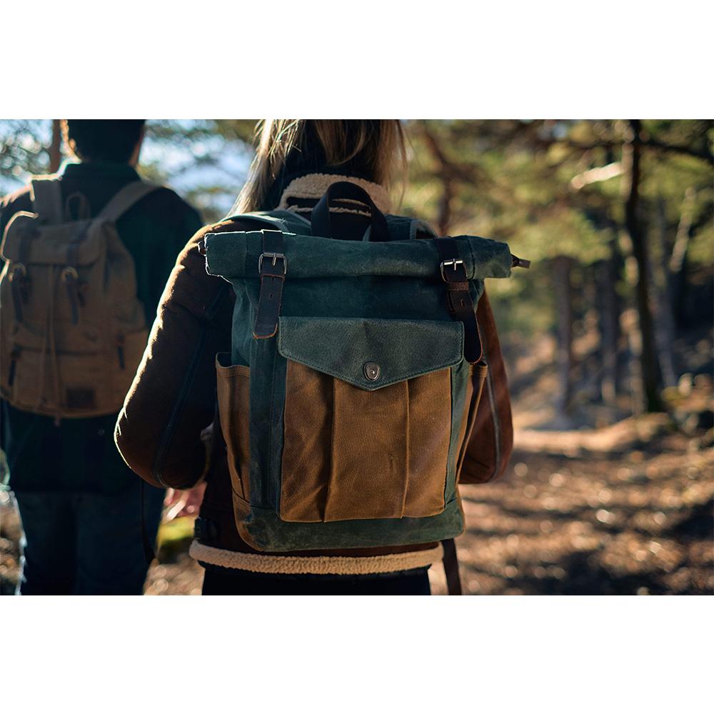 Wellington waxed canvas rolltop backpack — Beverley Lane