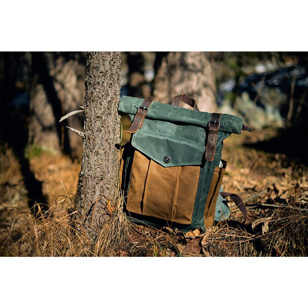 Wellington waxed canvas rolltop backpack — Beverley Lane
