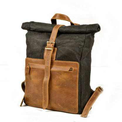 Adelaide waxed canvas rolltop backpack — Beverley Lane