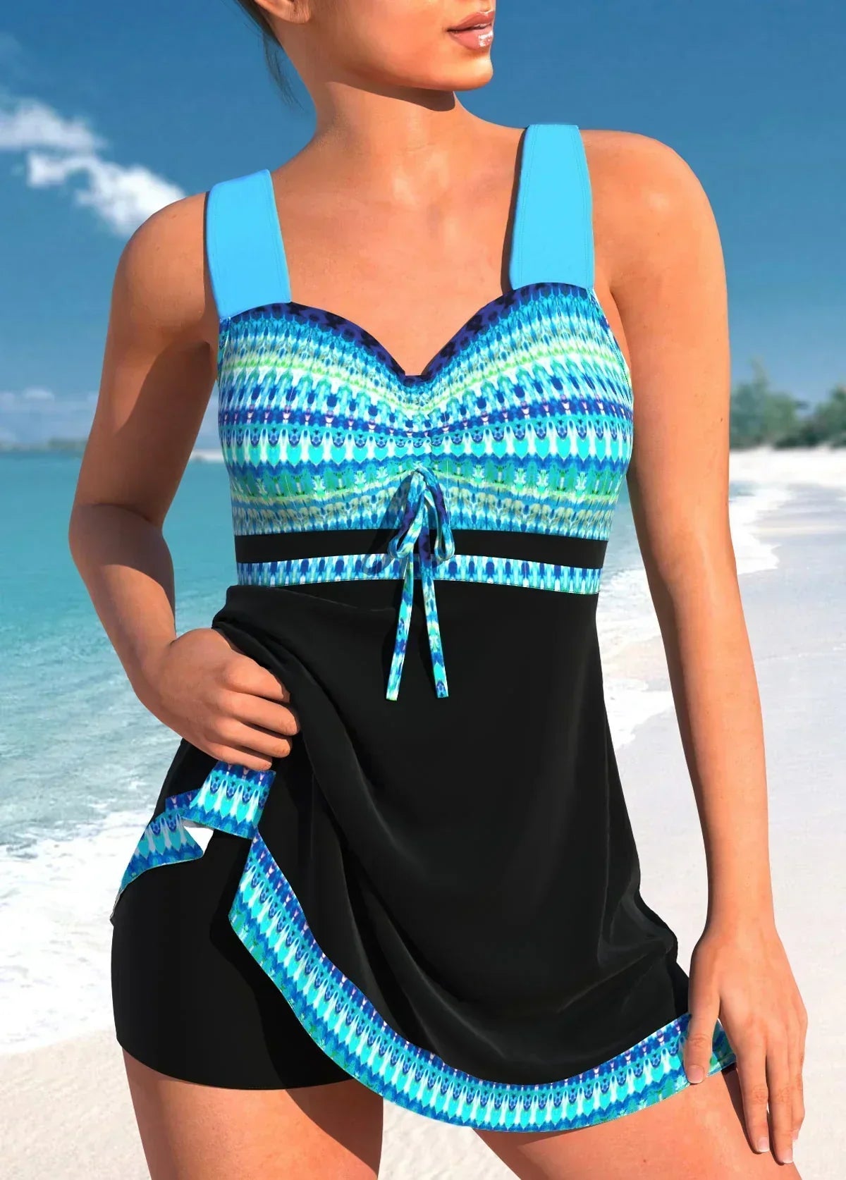 Anya | Nautical Swimsuit for Women with Stripe Details