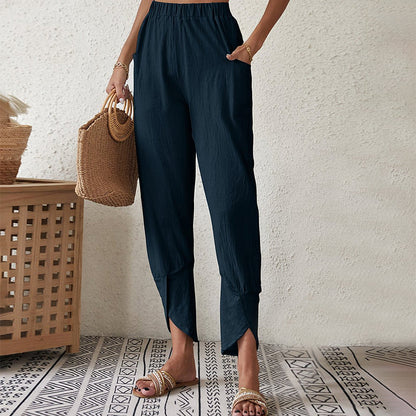 Esari | Relaxed Pants with Frayed Hem