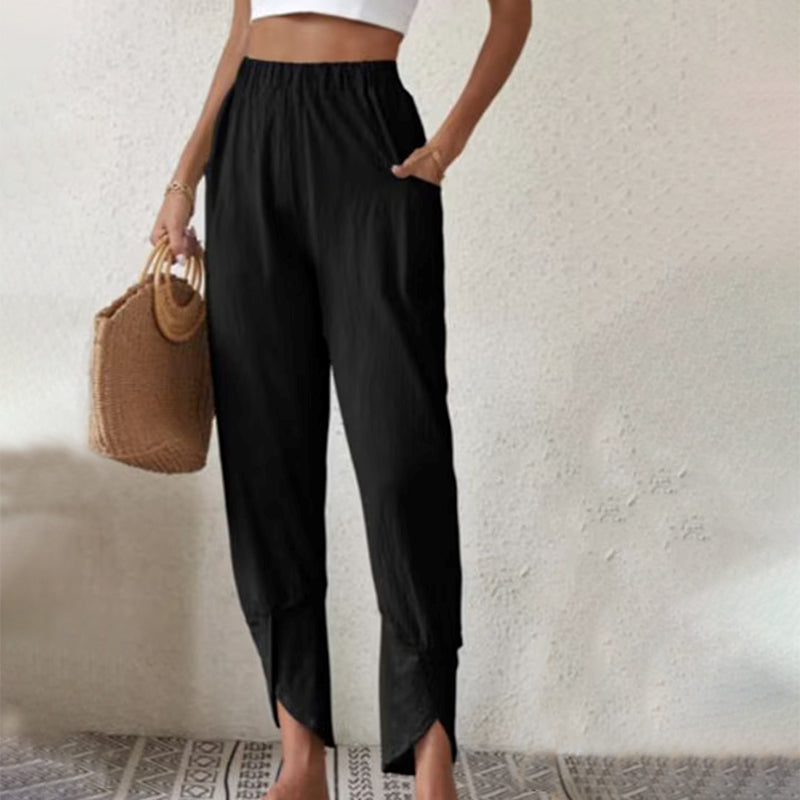 Esari | Relaxed Pants with Frayed Hem